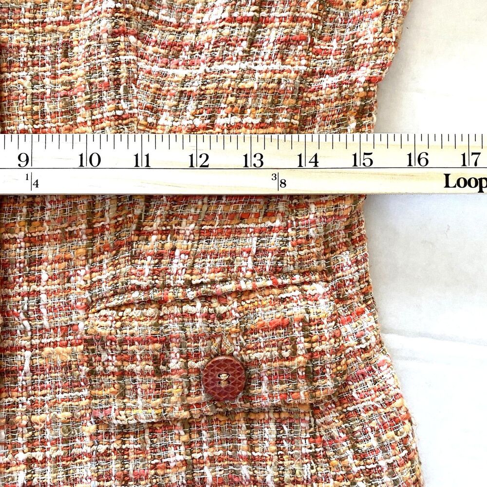 Dolce & Gabbana Orange Tweed Skirt Suit Archival Style 90 Y2K Old Money Clueless - Picture 8 of 15